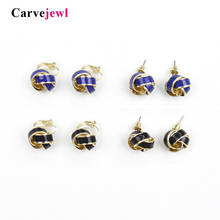 Carvejewl simple stud earrings braided square hand painted enamel glaze stud earrings for women girl jewelry new fashion earring 2024 - buy cheap