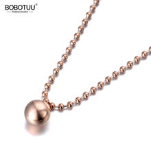 BOBOTUU Original Design Geometric Round Ball Pendant Necklaces For Women Titanium Steel 26 Inches Long Sweater Chain BN19152 2024 - buy cheap