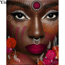 African woman portrait needlework Diamond painting cross stitch diamond embroidery 3d picture of rhinestones Mosaic decor art 2024 - buy cheap