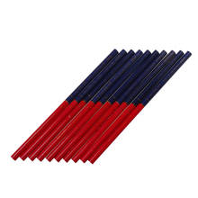 10 pçs azul e vermelho chumbo carpinteiro lápis para diy construtores marceneiros carpintaria grosso marca redonda lápis papelaria de escritório 2024 - compre barato