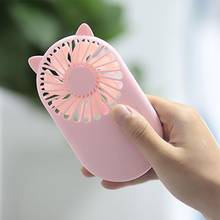 1PC Cute Portable Mini Fan Handheld USB Chargeable Desktop Fans 3 Mode Adjustable Summer Cooler For Outdoor Travel Office 2024 - buy cheap