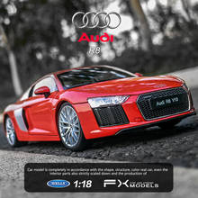 Welly 1:24 Audi R8 V10 TT автомобильный брелок для автомобильных ключей, имитационная модель автомобиля украшение для дома подарок игрушка Литье под давлением модель игрушка для мальчиков 2024 - купить недорого