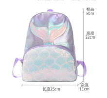 Mochila com lantejoulas de sereia para meninas, mini bolsa escolar fofa de rabo de peixe, bolsa de ombro para jardim de infância, da moda, com cauda de peixe, 1 peça 2024 - compre barato