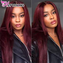 Парики Hermosa 13x4, выщипанные бразильские прямые волосы, с детскими волосами Remy 2024 - купить недорого