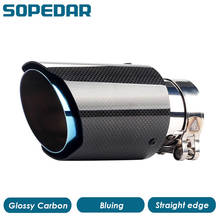 SOPEDAR-tubos de escape de acero inoxidable para coche, punta de silenciador de carbono brillante, Universal 2024 - compra barato