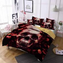 Floral Skull Duvet Cover Set Twin Full Queen Size Bedding Set Gothic Microfiber Comforter Cover 2/3 Piece Girls Bed Linen Set 2024 - buy cheap