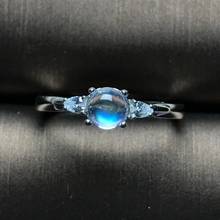 New natural glass body blue moonstone ring 925 silver ladies ring simple and compact fashion trend 2024 - buy cheap