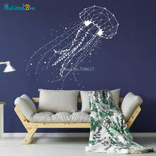 Água-viva adesivo de parede elfos do mar decoração da sua casa invisível criatura brilhante estrelas constelação decoração berçário decalques vinil bb477 2024 - compre barato