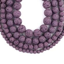 Natural Stone Dark Purple Hematite Lava Stone Round Beads For Jewelry Making 4mm-12mm Fit Diy Bracelet 15‘’ 2024 - buy cheap