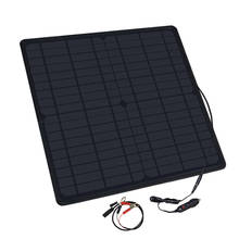 Cargador de coche monocristalino, Panel Solar impermeable de 20W, 12V de CC, para acampar al aire libre, cargador de emergencia, cigarrillo 2024 - compra barato