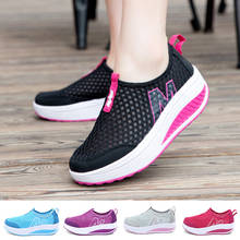 Senhora moda sapatos de fitness esporte respirável shake sapatos femininos malha sapatos casuais tênis plataforma 2024 - compre barato