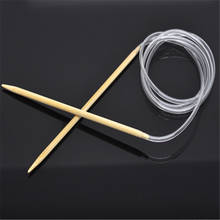1 par de agulhas de tricô redondas de bambu de 4mm, agulhas para crochê de tubo transparente artesanal, ganchos de bico duplo de crochê para suéter cm 2024 - compre barato
