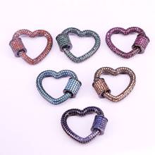 4PCS, CZ Micro Pave Heart Clasps, Connector Clasp, Jewelry Making, 2024 - buy cheap