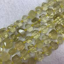 16-18mm oval faceted lemon crystal quartz beads natural gem stone beads DIY spacer beads for jewelry making strand 15" wholesale 2024 - buy cheap