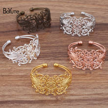BoYuTe (5 Pieces/Lot) 65*60MM Metal Brass Filigree Flower Bangle Bracelet Base Handmade Diy Jewelry Accessories Materials 2024 - buy cheap