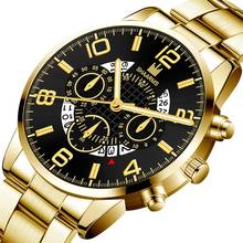 Men's Business Watch Luxury Stainless Steel Strap Casual Waterproof Quartz Watches Men Date Calendar Display Wrist Watch Clock 2024 - buy cheap