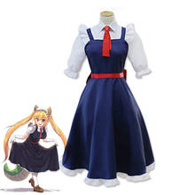 2020 anime miss kobayashi dragão maid toru fantasias de halloween para mulheres lolita vestido kobayashi san chi no uniforme de empregada 2024 - compre barato