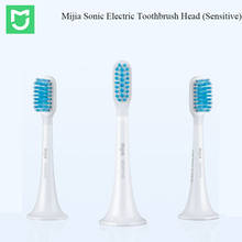 Xiaomi mijia, escova de dentes elétrica, original, série sensível, substitui a cabeça, 3 peças, para escova de dentes elétrica xiaomi t300/t500 2024 - compre barato