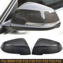 Cubiertas de espejo retrovisor de coche, cubiertas de fibra de carbono Real para BMW F20, F22, F30, F31, F35, F34, F32, F33, F36, 2012-2017, LHD 2024 - compra barato