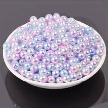 HOLE 10/30g 4/6/8/10/12mm Mermaid Tear Round Imitation Rainbow Color Plastic ABS Pearl beads For Garment Bags shoes Loose Pearls 2024 - buy cheap