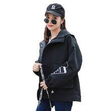 Spring Autumn Casual Plus Size Jacket Female Women's Clothing 2021 New Korean Girls Student BF wind Hooded Baseball Coats B146 2024 - buy cheap