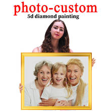 Pintura de diamante 5D personalizada para fotos, cuadro de resina completo cuadrado/redondo, bordado de diamantes, Kits de punto de cruz, regalo de Navidad 2024 - compra barato