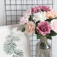Flores artificiales rosas coloridas, flores de seda para decoración del hogar, decoración de boda, Día de San Valentín, cumpleaños, flor falsa 2024 - compra barato