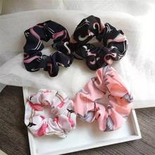 Floral Flamingo Printed Vintage  Hair Scrunchies Lady Stretch for Women Elastic Hair Bands Girls Headwear Hair Rope Accessories 2024 - buy cheap