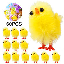 Mini pollo Artificial de Pascua de peluche para niños, juguete de simulación de Mini pollo de Pascua, decoración para el hogar, 12/24 unids/lote 2024 - compra barato