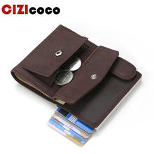 Rfid Men Credit Card Holder Wallets Genuine Leather Smart Business Cardholder Case Metal Minimalist wallet nederlands 2024 - buy cheap