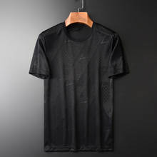 Minglu Round Collar Mens T-shirts Luxury Solid Color Black Casual Male T-shirts Plus Size 4xl Fashion Slim Fit Man T-shirt 2024 - buy cheap