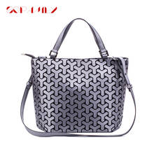 Fashion Women Shoulder Bags Bucket Bag Geometic Sequins Mirror Laser Plain Folding Bags Luminous Handbags PU Casual Tote Bao Bag 2024 - buy cheap