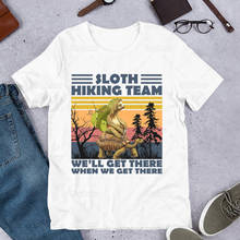 Funny Sloth T Shirt Vintage Sloth Hiking Team Cotton Tees for Camping Lover Gift Shirt 2024 - buy cheap