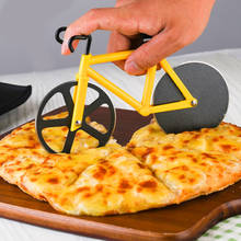 Faca redonda para cortar pizza em bicicleta, faca de aço inoxidável em formato de bicicleta para cortar pizza, waffle e cookies 2024 - compre barato
