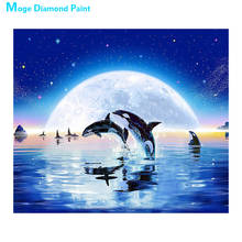 Pintura de diamantes de animales marinos, pintura de ballena matadora, taladro completo, DIY Nouveaute, mosaico bordado 5D, punto de cruz, decoración del hogar, regalos 2024 - compra barato