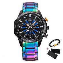 BOAMIGO-relojes de acero inoxidable para hombre, cronógrafo Digital de cuarzo, de lujo, resistente al agua, 2019 2024 - compra barato