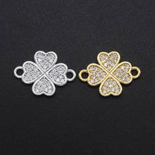 12x16mm 100% CZ Zircon DIY Jewelry  Flower Connectors Charm Wholesale Fashion Jewelry Accessories Custom Orders Welcome 2024 - buy cheap