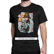 Shinra fire force camisetas masculinas, camisetas de algodão para homens contra bombeiros, anime único, gola careca, roupas 2024 - compre barato