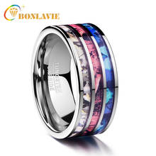 BONLAVIE 3 Colors Camouflage Tungsten Ring 10MM Polished Colorful Tungsten Carbide Ring For Man Anniversary Engagement Jewelry 2024 - buy cheap