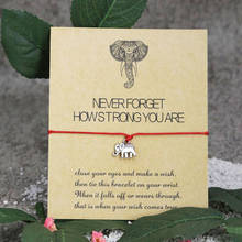 Pulseira de elefante vintage, pulseira de desejos que você é forte, presente inspirador de amizade, pulseira de elefante para homens e mulheres 2024 - compre barato