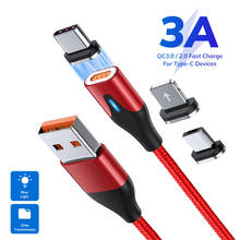 USB Magnetic Charging Cable for Micro Type-C 8 Pin Fast Charging Cable for Iphone Huawei Samsung Android Mobile Phone Cord Wire 2024 - buy cheap