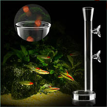 Glass Aquarium Shrimp Feeder Tube Dish Transparent Fish Tank Feeding Tube Holder With Bowl For Shrimp Fish Snail Food 2024 - buy cheap