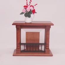 1/12 Wooden Fireplace Model Kids Toy Miniature Doll House Furniture Accessory for Dollhouse Sitting Room Kids Pretend Play 2024 - buy cheap