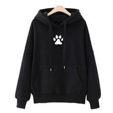 ZBBRDD-Sudadera con estampado de pie de perro para mujer, suéter de algodón 100% de manga larga con cuello redondo, jersey de moda para Otoño e Invierno 2024 - compra barato