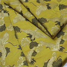 C1011-tela Jacquard de grulla dorada, ropa de brocado sedoso tradicional chino/funda de almohada/materiales DIY, Textiles para el hogar 2024 - compra barato