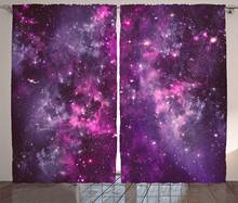 Cortinas roxo nebulizadora gás, escuro profundo no espaço exterior, com estrela galaxy infinito, céu solar, sala de estar, quarto, janela 2024 - compre barato