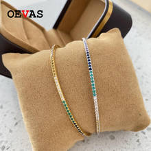 OEVAS 100% 925 Sterling Silver Plated With gold Bangle Charm Full Diamonds Wedding Bracelet Fine Jewelry Wholesale Drop Shipping 2024 - buy cheap