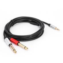 1,8 м Hifi аудио кабель мини джек 3,5 мм к двойному 6,35 мм для ПК наушники смешивание Console3.5 к 2 Джек 6,5 моно адаптер кабель 2024 - купить недорого