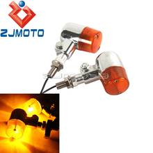 Chrome Turn Signal Lights Motorcycle Metal Turn Signal Indicator Light Lamp Bulb For Honda Suzuki Yamaha 2024 - buy cheap