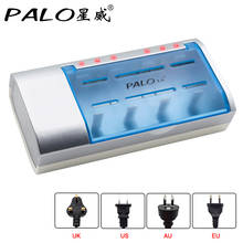 Palo 1.2v aa aaa carregador de bateria c d r20 r12 carga rápida para 1.2v ni-mh NI-CD aa aaa c d tamanho 9v bateria 2024 - compre barato